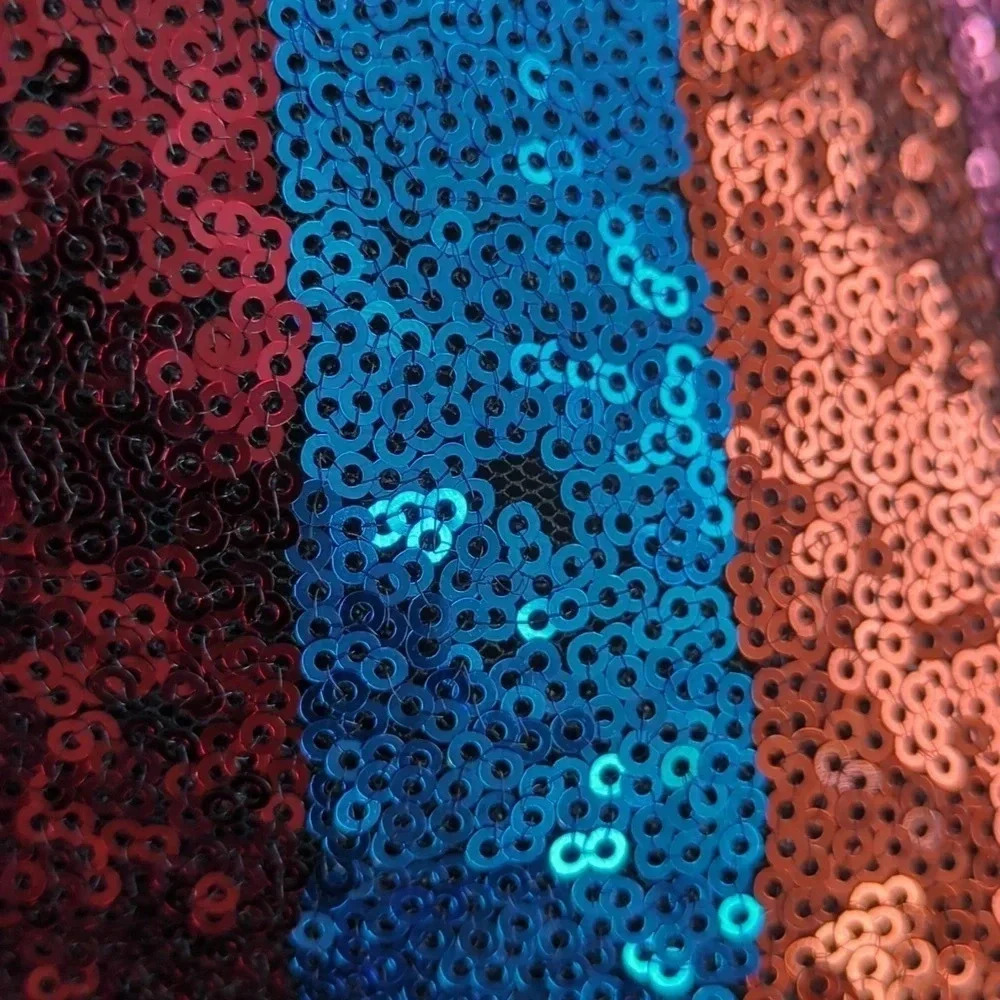 Multicolor Striped Sequin Mini-Dress, Long Sleeve.  LET YOUR PRIDE SHEIN!! - Picture 12 of 17